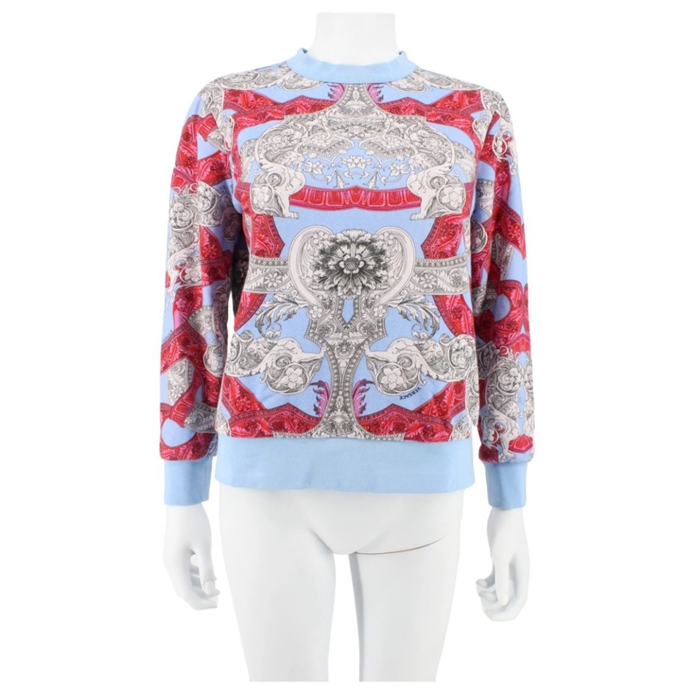 Versace Blue Graphic Long Sleeve Sweatshirt
